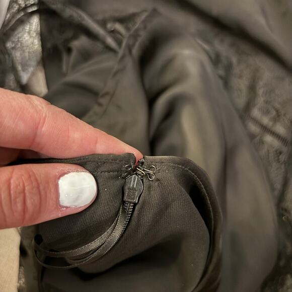 House of Harlow 1960 Satin Lace Asymmetrical Slip Dress Goth Romantic Cocktail - Picture 6 of 9